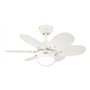 78673 Ventilateur de plafond d'intérieur à six pales et une lampe Turbo II de 76 cm, finition en blanc avec verre opale dépoli