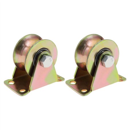 ECSiNG 2pcs Roue à Rainure en U Roulette Rigide Robuste en Acier pour Porte Coulissante 45# pour Capacité de Charge 270kg de Por