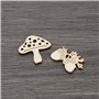 SG Store 200pcs Embellissements en Bois Copeaux de Bois Décoratifs Écureuil Champignon Feuille Hérisson Gland Brindille Formes T