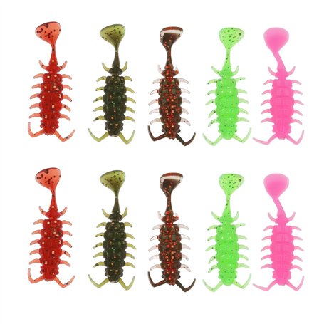 Briny River Lot de 50 Leurres de Pêche en Plastique Souples en Forme de Ver pour Poissons d'eau Douce Et d'eau de Mer 3