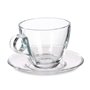 Tasse avec sous-tasse Transparent verre 170 ml (6 Unités)