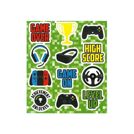 HENBRANDT 12 feuilles d'autocollants Gamer