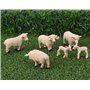 Toyland® - Lot de 6 Figurines d'animaux de Moutons et d'agneaux à l'échelle 1:32 - Collection Ferme - Figurines de Collection