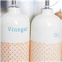 Nicola Spring Bouteilles de Distributeur de vinaigre/Huile en Porcelaine - Impression Orange/Bleu - 500 ML - Ensemble de 2