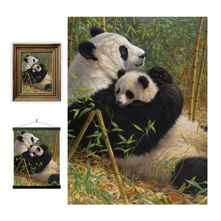 3D LiveLife Affiche Murales Lenticulaires Une Nouvelle Dynastie de Deluxebase. Poster Panda 3D sans Cadre. Décoration Murale Par