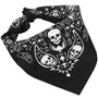 TRIXES Foulard de Tête Bandana Noir Double Face avec Crânes et Bordures à Damiers