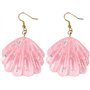 TRIXES Ensemble de Bijoux Coquillage Rose 2PC – Ensemble Collier et Boucles d'Oreilles Coquillage Paillettes – Accessoire de Dég