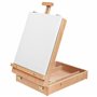 Kurtzy Chevalet Bois Portable pour Peinture et Dessin avec Boîte de Rangement - pour des Toiles Jusqu’à 30 cm - Chevalet de Tabl