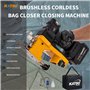 KATSU FIT-BAT Machine à Coudre Portable Closer Stitcher 21V sans Fil sans Balais Sac d'Emballage Couture avec Batterie 3.0 Ah et