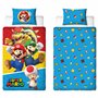 Nintendo Super Mario Parure de lit Simple avec Housse de Couette réversible Double Face avec taie d'oreiller Assortie en Polycot
