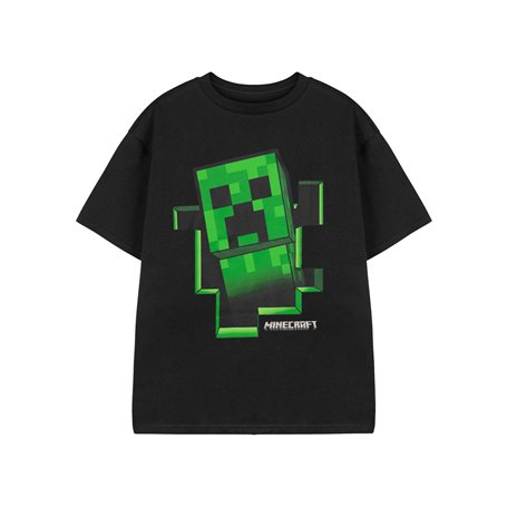 T-Shirt Minecraft Garçons Creeper Intérieur à l'intérieur Noir Speed ​​Gamer Top 12-13 Ans