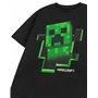 T-Shirt Minecraft Garçons Creeper Intérieur à l'intérieur Noir Speed ​​Gamer Top 12-13 Ans