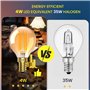 Lamptobe 4W ampoule led e14 blanc chaud 2200K verre ambré 40w égal à Vintage ampoule petit culot à vis G45 à led ampoule filamen