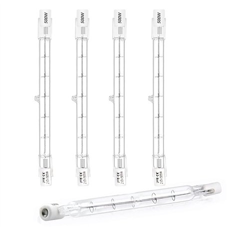 DoRight 500W R7s Ampoule Halogène 118mm Dimmable Blanc Chaud 2800K J118 Projecteur Halogène Linéaire AC 220-240V 11000lm Angle d