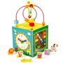 boppi Grand Cube d'activité en Bois 5 en 1 Labyrinthe à Billes à 2 Sens Huit Jouet sensoriel pour bébé avec Boulier Horloge Trie