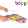 boppi Xylophone musical en bois naturel pour tout-petits et bébés avec 2 maillets en bois et 12 touches de couleur arc-en-ciel 3