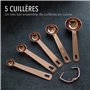 GOOD FOR YOU - Lot de 9 pièces de tasses et cuillères à mesurer de cuisine et pâtisserie, en acier inoxydable cuivre chromé, ave