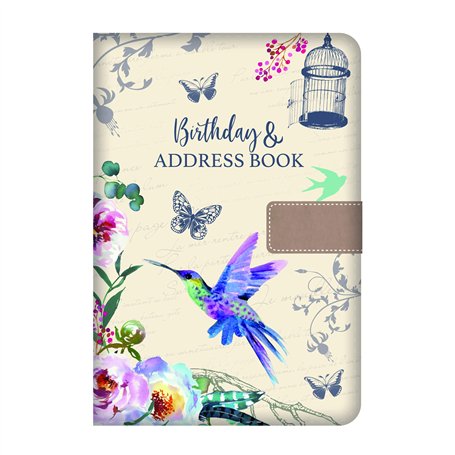 Carnet d'adresses téléphoniques A-Z à dos rigide en tissu vintage A5