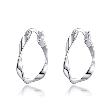 Boucles d'oreilles créoles torsadées en argent sterling