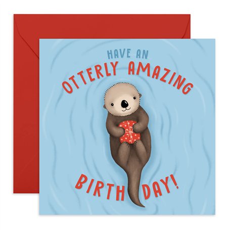 Central 23 Carte d'anniversaire mignonne Inscription Have An Otterly Amazing Birthday Inscription Sweet Design pour lui ou elle