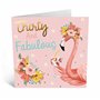 Central Carte d'anniversaire 23-30e – Trente et fabuleux – Flamant rose gin – Pour elle