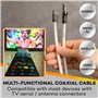 ASNQ Cable Coaxial TV RG6 - Cable Antenne TV 2m avec Connecteurs 75 OHM - Câble TV Numériquey, Premium à Haut Débit, Pour Intern
