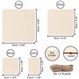 Belle Vous Planchette Vierge Brut (66 Pièces) - 4 Tailles de Plaquette Avec Ficelle - Plaque en Bois pour Projets Artistiques/Cr