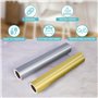 BELLE VOUS Rouleaux de Vinyle Adhesif (Lot de 2) - 4,5 m - Rouleau Vinyle Permanent Argent/Or Métallisé pour Décoration de Fenêt