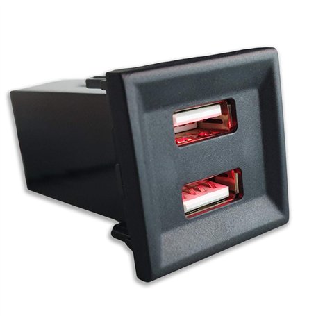 T5 OEM Double ports USB chargeur de téléphone pour VW/Volkswagen T5 – Style ASR Rouge