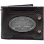 The Dark Knight Batman Costume Badge en Acier à Double Bouton Portefeuille Bi-Fold Porte-Carte d'Identité & Porte-Carte, Noir