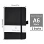 Lot de 2 Carnets de Notes A6 Lignés en Cuir Épais Cahier de Poche A6 avec Élastique et Boucle à Stylo Carnet de Notes Classique 