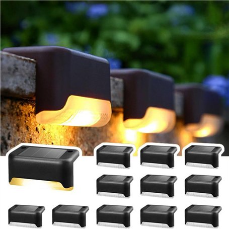 CNMTCCO Lot de 12 lampes solaires d'extérieur noires pour jardin