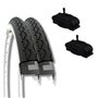 EBI24BXE Lot de 2 pneus 24 x 1 3/8 (37-540) + Chambres Amérique pour vélo de Ville pour Enfant/garçon