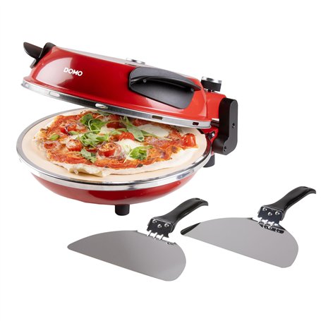 DOMO DO9284PZ Four à pizza « My Express Pizza » rouge - pierre en céramique - 1200 W