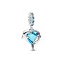 Perle de verre Pandora 793924C01 Bleu Argenté
