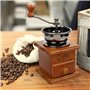 Retoo Moulin àcafé manuel vintage en bois vieilli avec réglage de l'engrenage réglable pour la maison le bureau et les voyages M