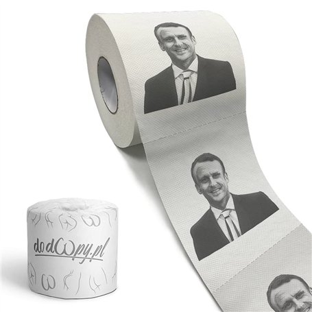 Papier toilette avec Emmanuel Macron - rouleau de 30m