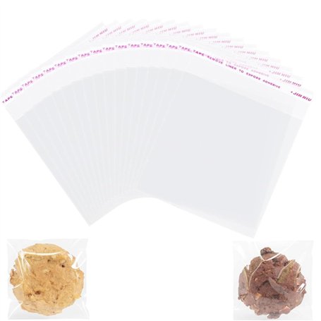 Lot de 100 sachets en cellophane transparent refermables pour bonbons