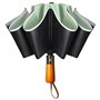 FATONESA parapluie rétro - pliant anti - UV coupe - vent bande réfléchissante poignée en bois massif auto - ouverture parapluie 