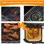Accessoires Air Fryer, 2 Pcs Grille Anti Projection en Silicone Réutilisables et 100 Pcs Papier Cuisson pour Air Fryer Ninja Dou
