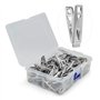 VIPbuy 60 pièces en Acier Inoxydable Pinces à Linge en métal vêtements Pinces Broches Clips avec boîte de Rangement pour vêtemen