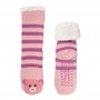 BambooMN Chaussettes thermiques extra épaisses et confortables en peluche avec doublure en polaire - Motif cochon rose