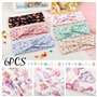 6pcs Bandeaux Large Cheveux Fille Headband Serre Tête Élastique Forme Papillon Dessin Animé en Tissu Vert Bleu Rose Noir Jaune B