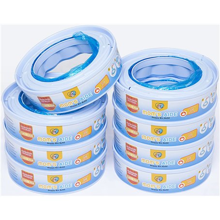 MOM'S AIDE Recharge uniquement compatible pour Simplee Sangenic (8 recharges)