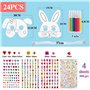 24PCS Masques Animaux et 4 Feuilles Strass Autocollant Avec Feutres de Coloriage Bricolage Enfant Accessoire de Déguisement Cade
