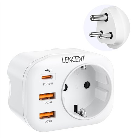 LENCENT Adaptateur de Voyage Europe vers Inde