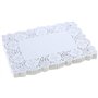 JOFONY Lot de 200 napperons en papier rectangle en dentelle blanche pour fête d'anniversaire