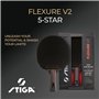 STIGA Flexure V2 Raquette de Ping-Pong, Raquette de Tennis de Table 5 étoiles, Revêtements STAR5 approuvés par l'ITTF, Prise Erg
