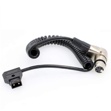 Drri connecteur D-Tap mâle vers XLR 4 broches femelle à angle droit câble spiralé pour ARRI Alexa Camera moniteur