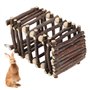 Gestionnaire de Foin pour Petits Animaux, Support Pratique en Bois pour mangeoire à Foin pour Lapin, Bois de Pommier pour Cochon